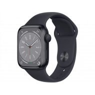 Apple Watch Series 8 GPS, Boîtier en aluminium minuit 41mm avec bracelet sport M/L minuit