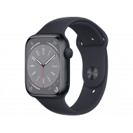 Apple Watch Series 8 GPS, Boîtier en aluminium minuit 45mm avec bracelet sport minuit M/L