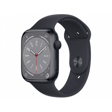 Apple Watch Series 8 GPS, Boîtier en aluminium minuit 45mm avec bracelet sport minuit M/L