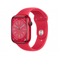 Apple Watch Series 8 GPS, Boîtier en aluminium (PRODUCT)RED 45mm avec bracelet sport M/L (PRODUCT)RED