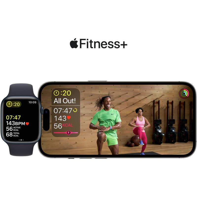 Apple Watch Series 8 GPS, Boîtier en aluminium minuit 41mm avec bracelet sport M/L minuit