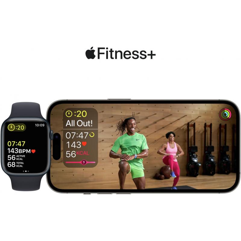 Apple Watch Series 8 GPS, Boîtier en aluminium Lumière stellaire 41mm avec bracelet sport M/L Lumière stellaire