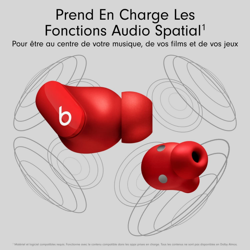 Beats Studio Buds - Écouteurs Totalement sans Fil avec réduction du Bruit - compatibles avec Les appareils Apple et Android - Rouge