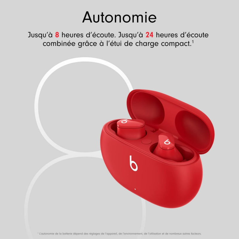 Beats Studio Buds - Écouteurs Totalement sans Fil avec réduction du Bruit - compatibles avec Les appareils Apple et Android - Rouge