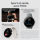 Google Pixel Watch (Wi-Fi, 41 mm) Boîtier en acier inoxydable argenté poli avec bracelet actif Charcoal Sports