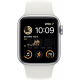 Apple Watch SE 2022 2e génération (GPS, 40 mm) - Boîtier en aluminium argenté avec bracelet sport blanc S/M