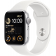 Apple Watch SE 2022 2e génération (GPS, 44 mm) - Boîtier en aluminium argenté avec bracelet sport blanc M/L