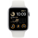 Apple Watch SE 2022 2e génération (GPS, 44 mm) - Boîtier en aluminium argenté avec bracelet sport blanc S/M