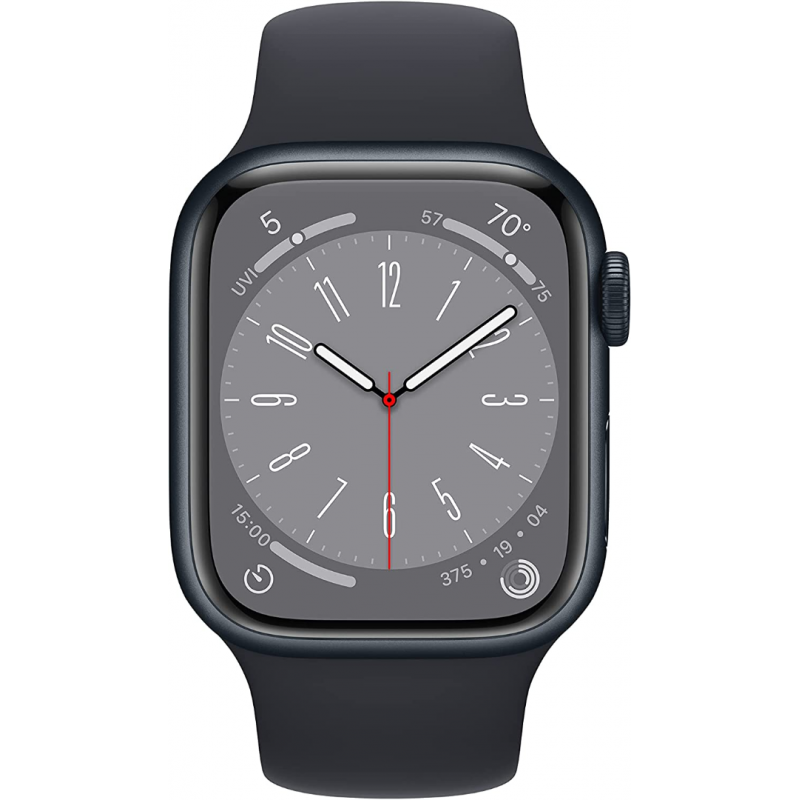 Apple Watch Series 8 GPS, Boîtier en aluminium minuit 41mm avec bracelet sport M/L minuit