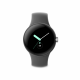 Google Pixel Watch (Wi-Fi, 41 mm) Boîtier en acier inoxydable argenté poli avec bracelet actif Charcoal Sports