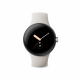 Google Pixel Watch (Wi-Fi, 41 mm) Boîtier en acier inoxydable argenté poli avec bracelet actif Chalk Sports