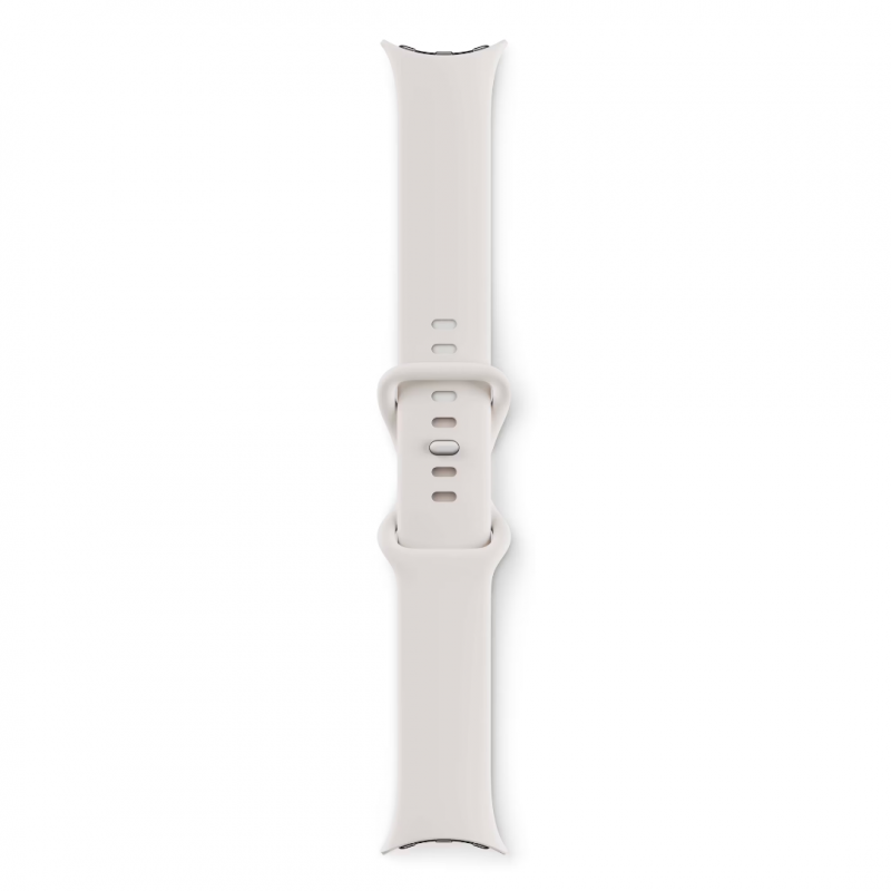 Google Pixel Watch (Wi-Fi, 41 mm) Boîtier en acier inoxydable argenté poli avec bracelet actif Chalk Sports